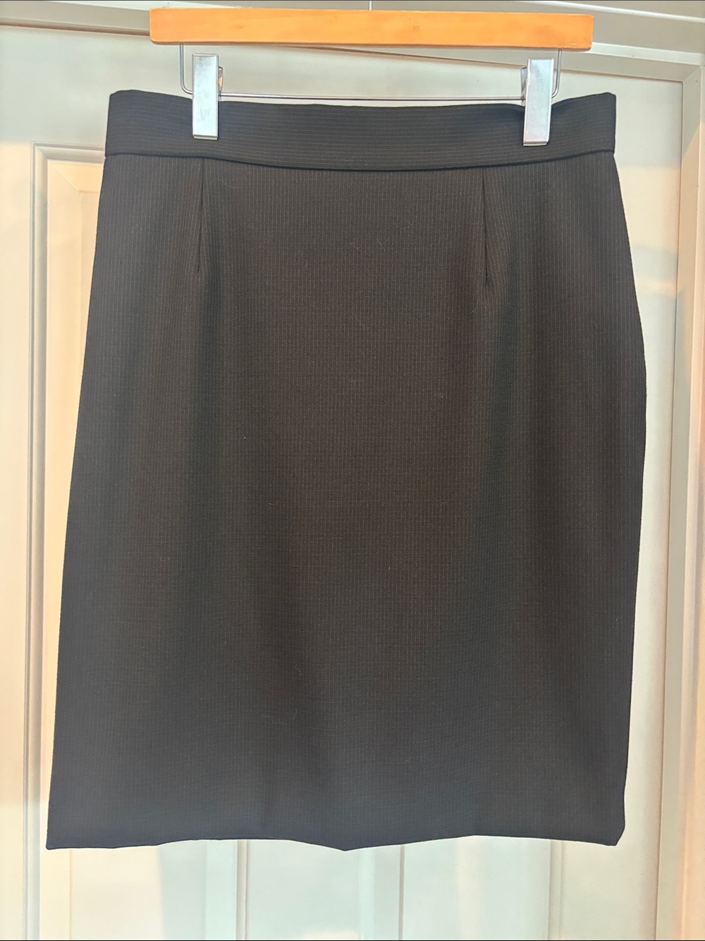 ANTONIO MELANI Black Ribbed Pencil Skirt